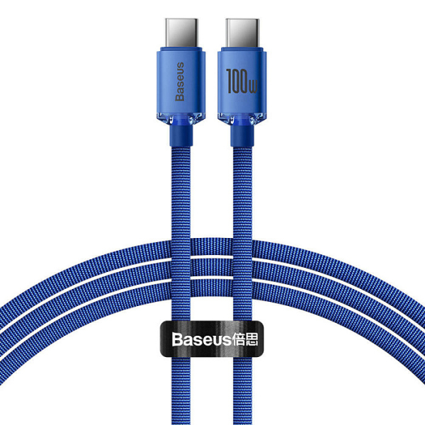 Купить Кабель Baseus Crystal Shine (CAJY000603) USB-C/USB-C 100W 1.2m (Blue) 1208769